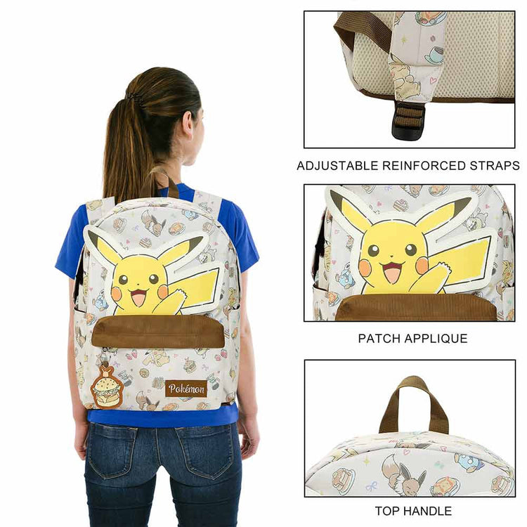 Pokemon Pikachu Eevee Piplup And Yamper Characters Aop Backpack