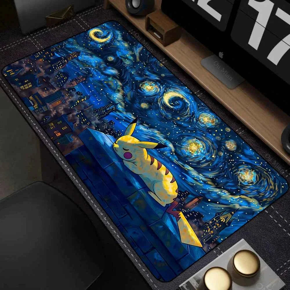 Leather Mouse Pad Pokemon Pikachu Mouse Mat Desk Mousepad For LOL Lockedge Large Gaming Accessories Computer Gamer Keyboard Pad