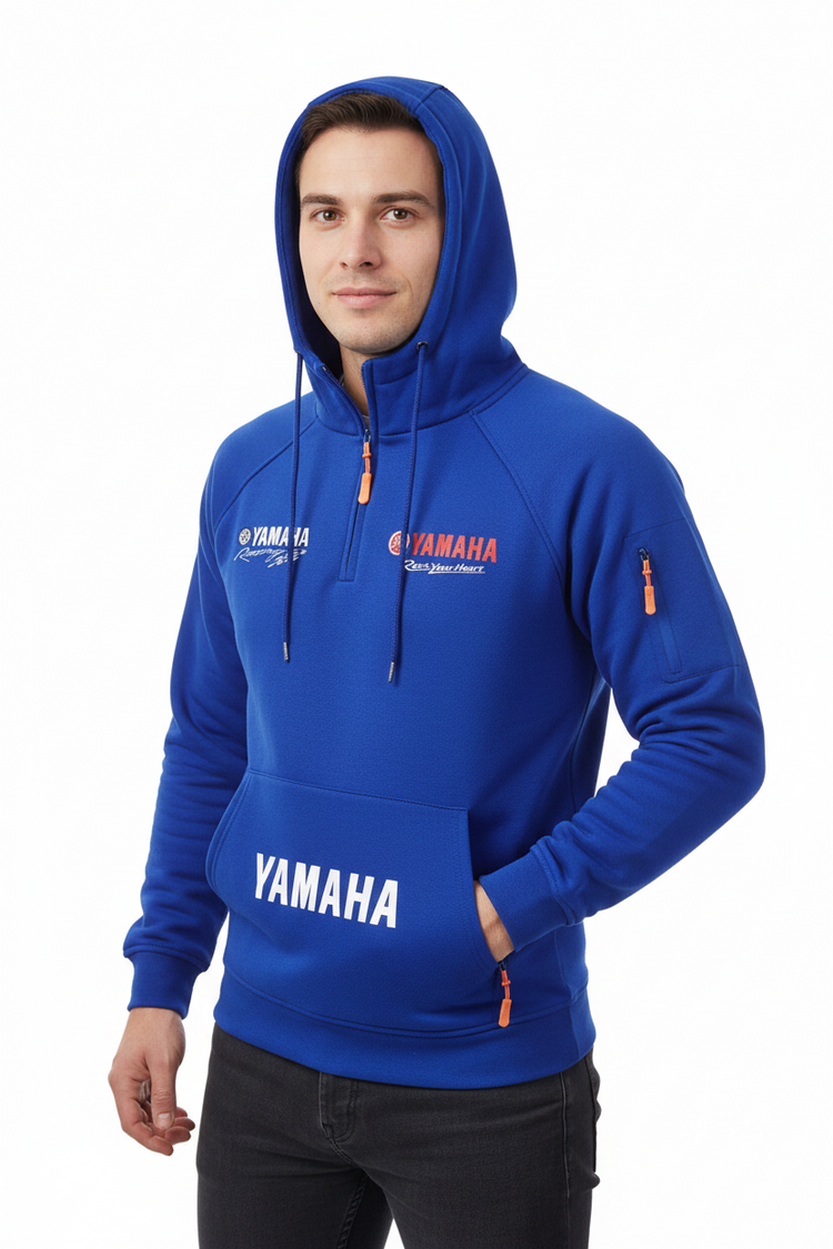 2026 Yamaha Autumn and Winter Vintage Heavy-Duty Men’s Fleece Hooded Sweater