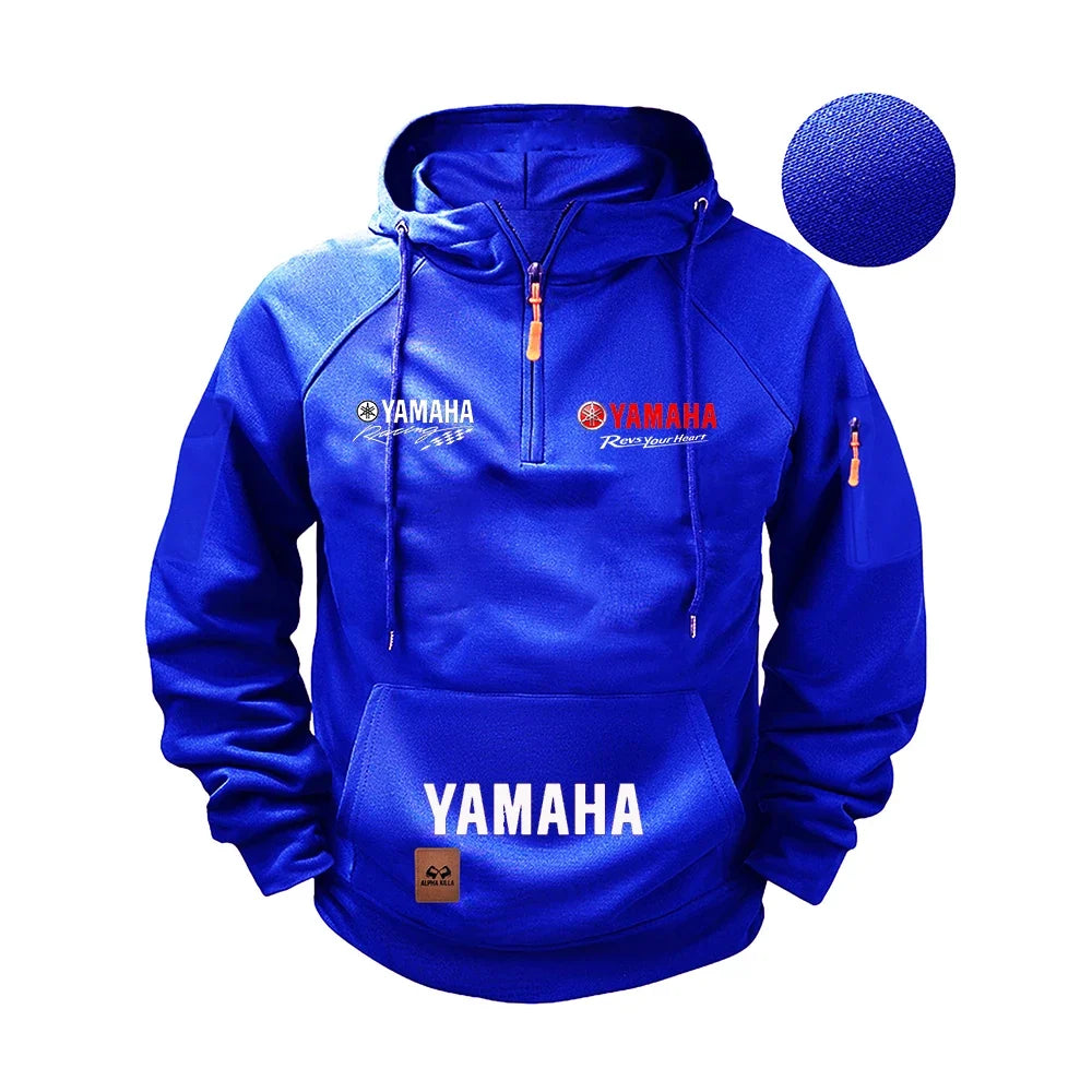 2026 Yamaha Autumn and Winter Vintage Heavy-Duty Men’s Fleece Hooded Sweater
