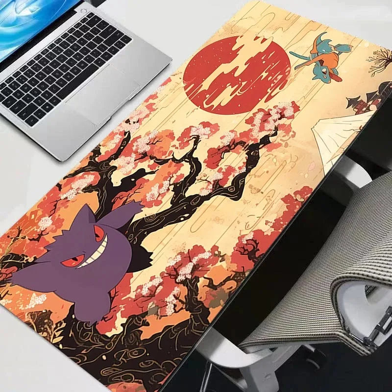 Large Mouse Pads P-pokemon Gengar Desk Gaming Mousepad with Stitched Edges and Non-Slip Rubber Base Extended 900x400 Mouse Pad