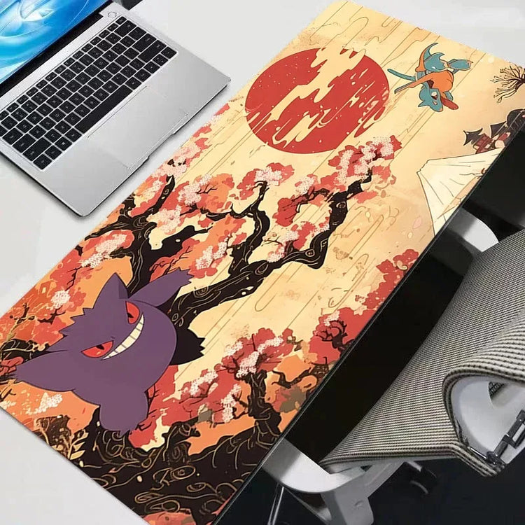 Large Mouse Pads P-pokemon Gengar Desk Gaming Mousepad with Stitched Edges and Non-Slip Rubber Base Extended 900x400 Mouse Pad