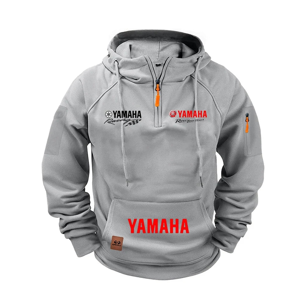 2026 Yamaha Autumn and Winter Vintage Heavy-Duty Men’s Fleece Hooded Sweater