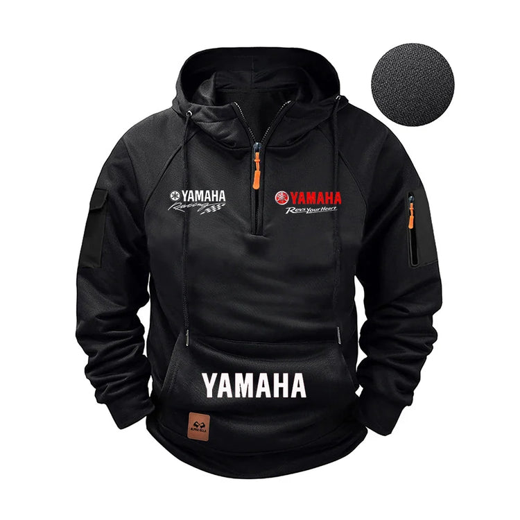 2026 Yamaha Autumn and Winter Vintage Heavy-Duty Men’s Fleece Hooded Sweater