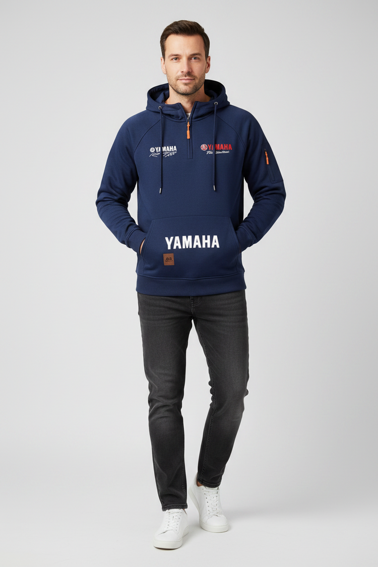 2026 Yamaha Autumn and Winter Vintage Heavy-Duty Men’s Fleece Hooded Sweater