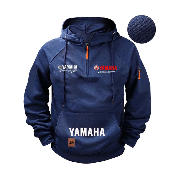 2026 Yamaha Autumn and Winter Vintage Heavy-Duty Men’s Fleece Hooded Sweater