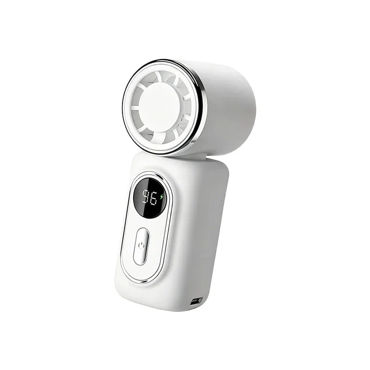 Portable Mini Fan Handheld Small Fans 5 Speeds 3000mAh Cooling Turbo Fan LED Display 180° Adjustable Clip Type-C Rechargeable