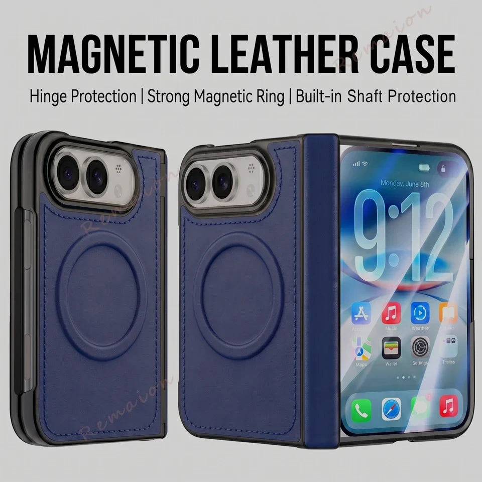 Luxury PU Leather Magnetic Phone Case For iPhone DUO