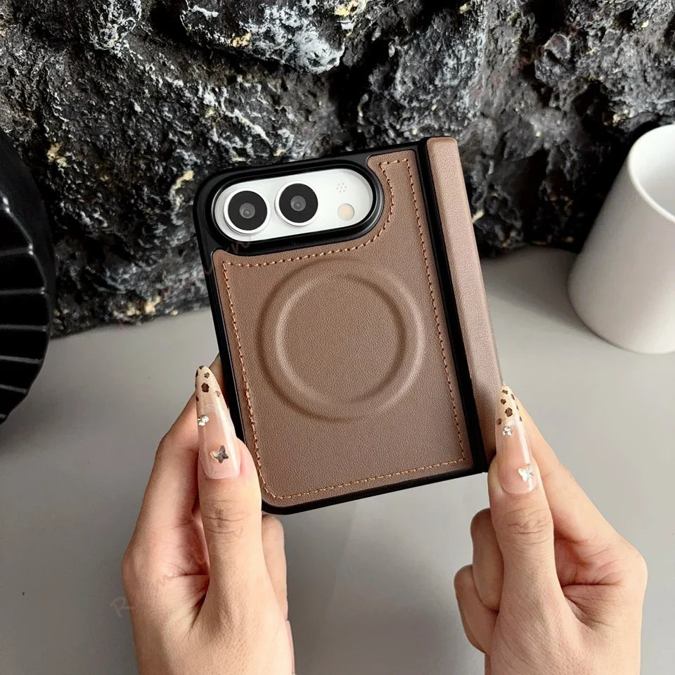 Luxury PU Leather Magnetic Phone Case For iPhone DUO