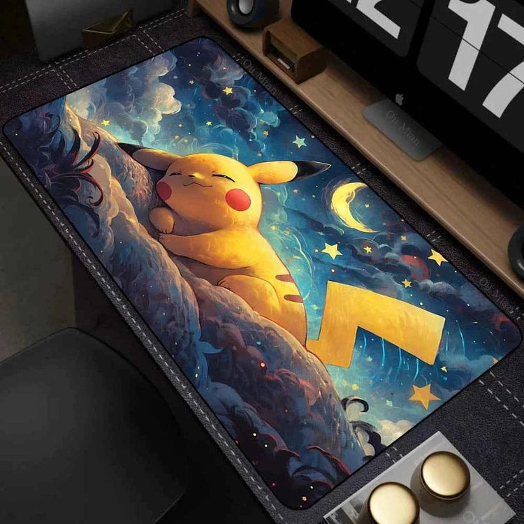 Leather Mouse Pad Pokemon Pikachu Mouse Mat Desk Mousepad For LOL Lockedge Large Gaming Accessories Computer Gamer Keyboard Pad