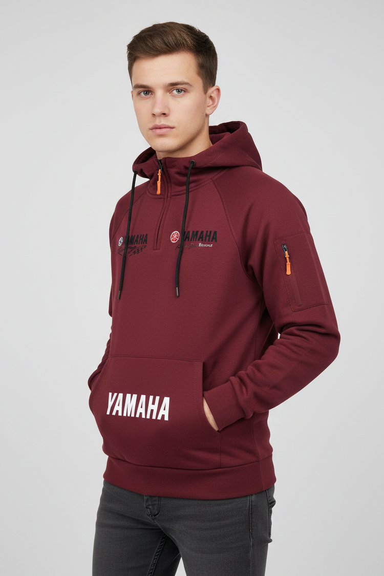 2026 Yamaha Autumn and Winter Vintage Heavy-Duty Men’s Fleece Hooded Sweater