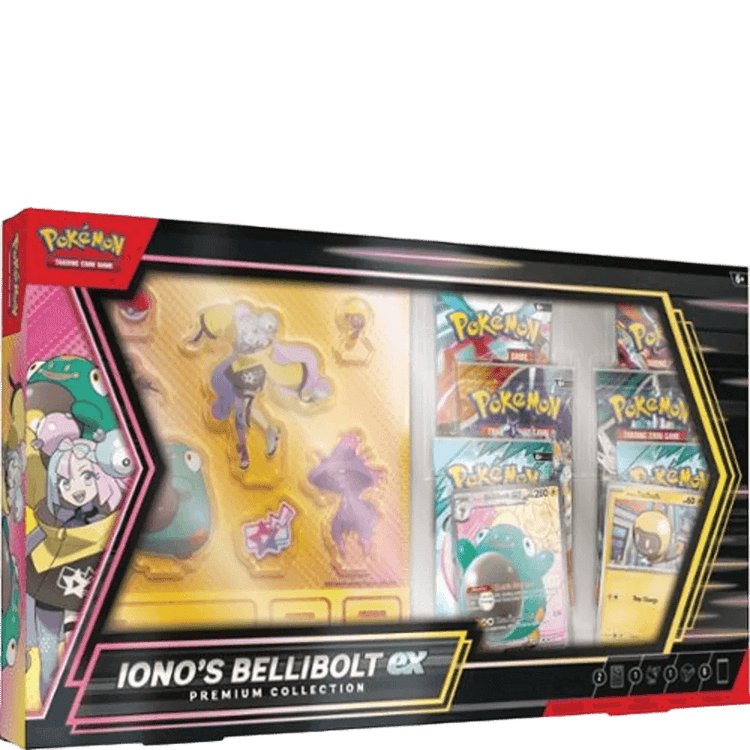 Pokémon TCG: Iono’s Bellibolt ex Premium Collection | Foil Promos, Oversized Card & 4 Booster Packs