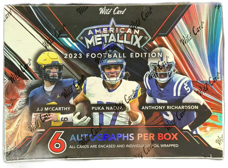 2023 Wild Card American Metallix Football Hobby 12 Box Case