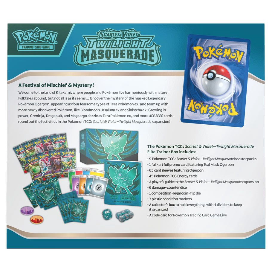 Pokemon Tcg Scarlet  Violet 6 Twilight Masquerade Elite Trainer Box